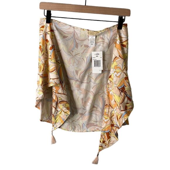 L*Space Salinas Sarong Tropical Floral Coverup Skirt Tie Waist Tassel Soulshine - Picture 5 of 14